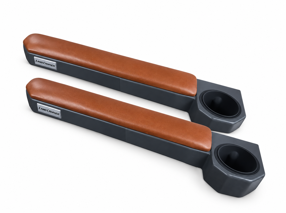 Toyota Land Cruiser 79 Magnetic Armrest & Cupholder – Red/Brown