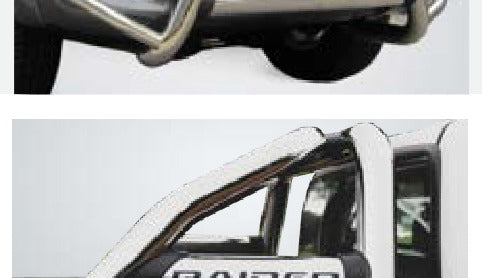 Toyota Hilux 6 Bend Sports Bar With Oval Side Plates Stainless (Fits Double Cab and Extended Cab Models)