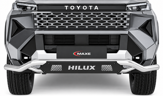Toyota Hilux 2026 Polished Stainless Steel Parking Sensor Compatible Front Styling Bar