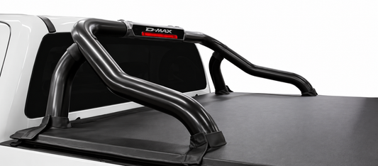 Isuzu D-Max Gen 7 Black Stainless Steel Branded Sports Bar – With Brake Light – Double Cab & Xtra Cab