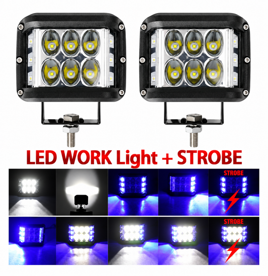 3-Inch 36W LED Work Light with Strobe