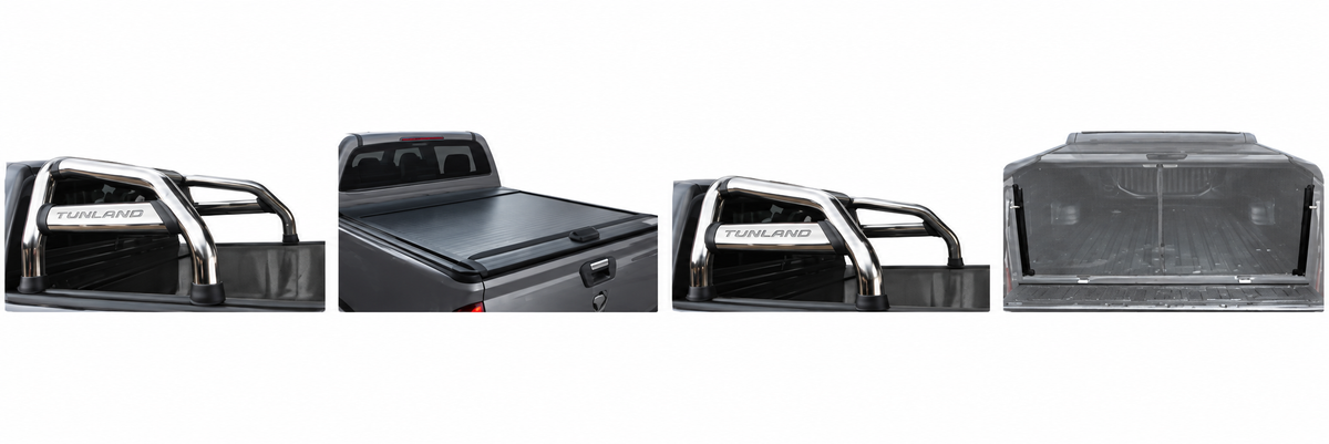 Foton Tunland G7 Polished Stainless Steel Sports Bar, RollaTop, Cargo Rack And Dust Defence Kit