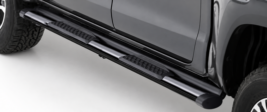 Toyota Hilux Legend 55 Double Cab Oval Black Stainless Steel Side Steps