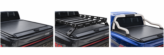 Foton Tunland V7 RollaTop, Cargo Rack And Polished Stainless Steel RollaTop Compatible Sports Bar