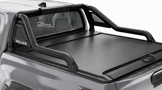 Toyota Hilux 2026 Black Stainless Steel Long Leg RollaTop Compatible Sports Bar