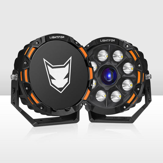Lightfox 9-Inch Laser LED Driving Lights – 15,046 Lumens, 2,226m