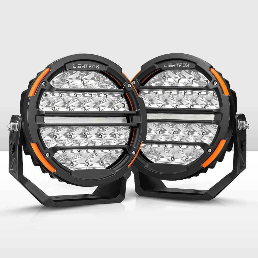 Lightfox 9-Inch LED Driving Lights – 14,708 Lumens, 1,660m