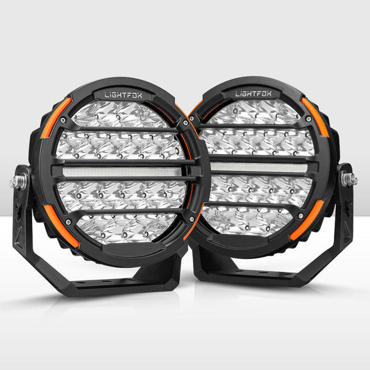 Lightfox 9-Inch LED Driving Lights – 14,708 Lumens, 1,660m