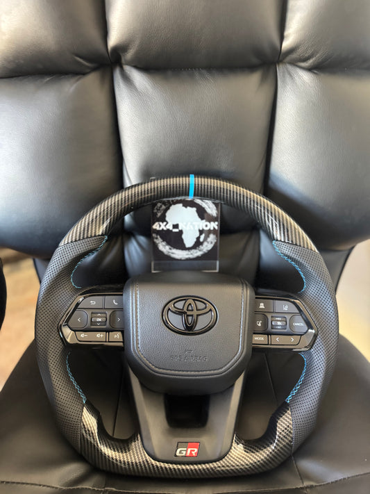 LC300 GR STEERING WHEEL CARBON (BLUE)