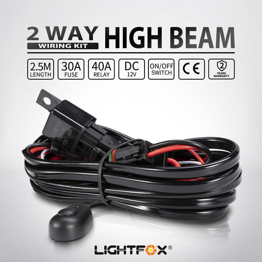 Lightfox 2-Way High Beam Wiring Harness