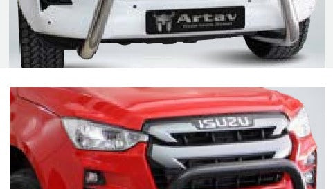 Isuzu D-Max Nudge Bar with Oval Cross Member Black (Fits Gen 6 RT85 & Gen 7)