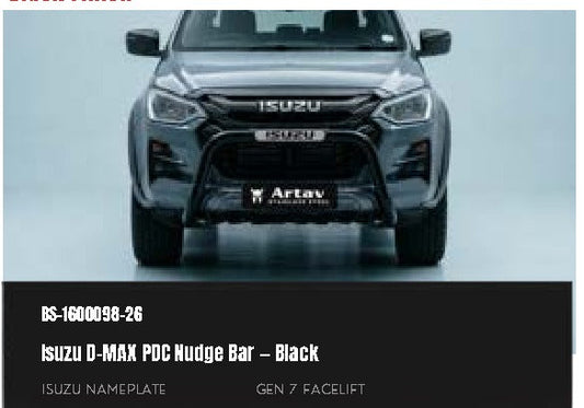 Isuzu D-MAX PDC Nudge Bar Black