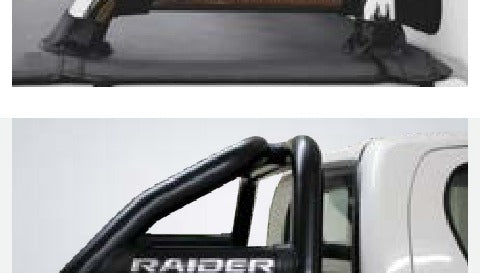 Toyota Hilux 6 Bend Sports Bar W Oval Side Plates Black (Fits Double Cab and Extended Cab Models)