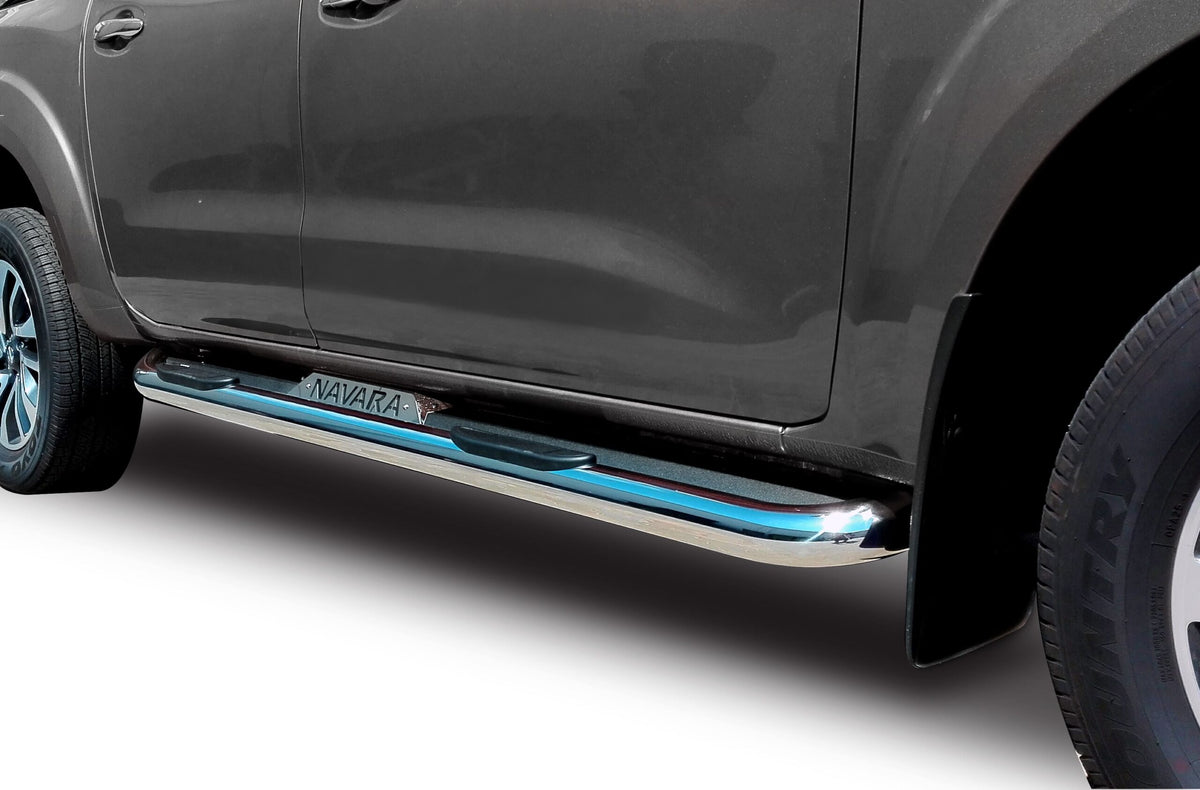 Nissan Navara Double Cab Polished Stainless Steel Side Steps – 2017