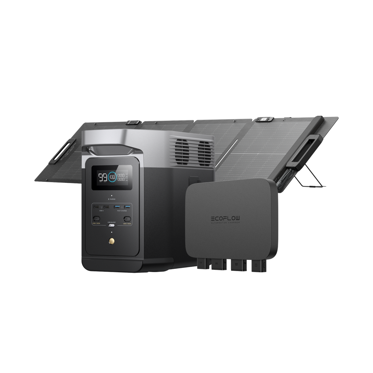 EcoFlow DELTA 2 + 800W Alternator Charger + 110W Lightweight Solar Panel