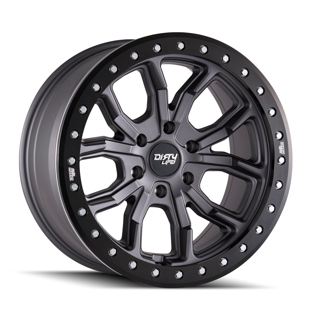 Dirty Life DT-1 Dual-Tek Wheel - Satin Graphite with Beadlock Ring - Off-Road Use Only