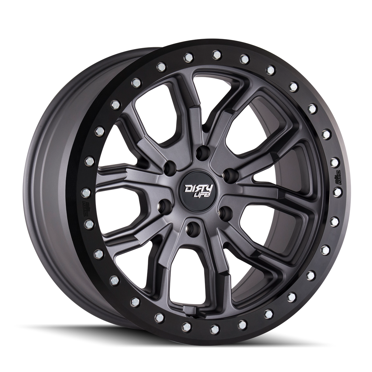 Dirty Life DT-1 Dual-Tek Wheel - Satin Graphite with Simulated Beadlock Ring