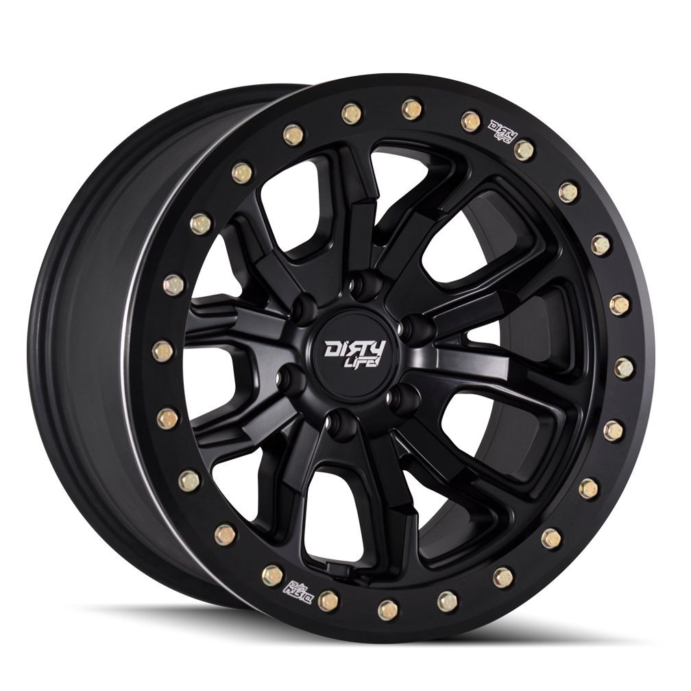 Dirty Life DT-1 Dual-Tek Wheel - Matte Black with Beadlock Ring - Off-Road Use Only