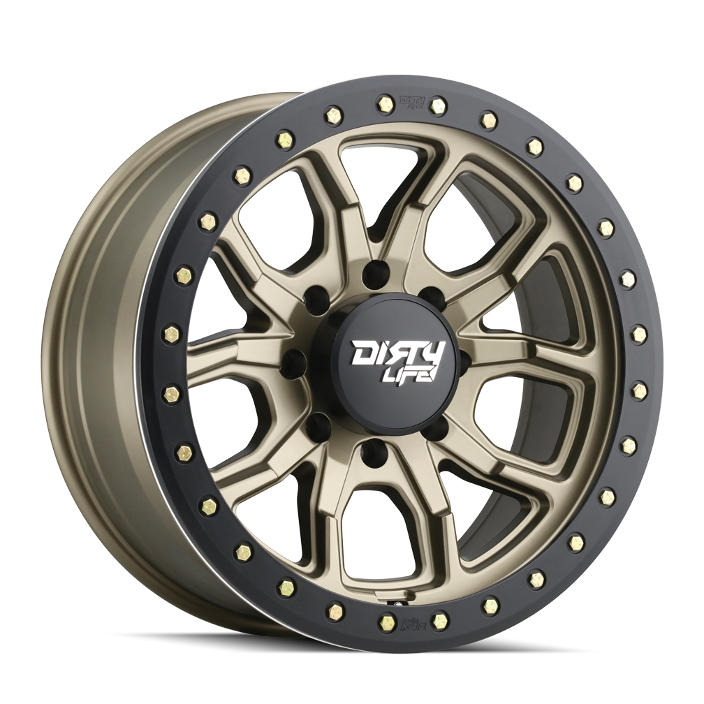 Dirty Life DT-1 Dual-Tek Wheel - Satin Gold with Simulated Beadlock Ring