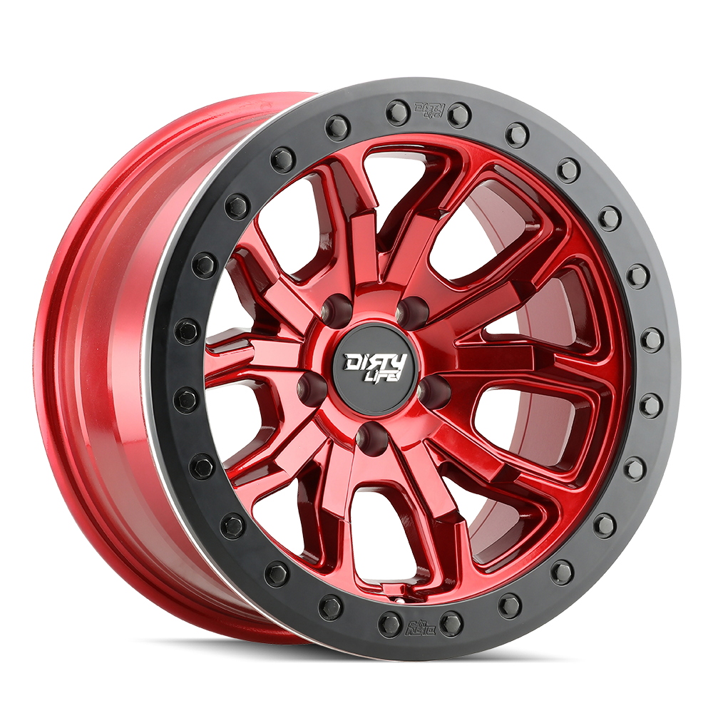 Dirty Life DT-1 Dual-Tek Wheel - Crimson Candy Red with Simulated Beadlock Ring