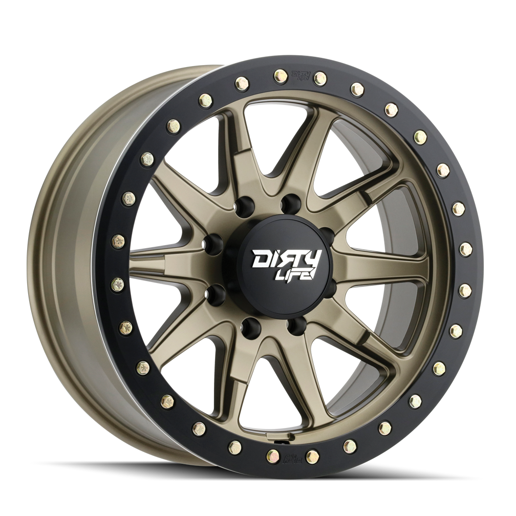 Dirty Life DT-2 Dual-Tek Wheel - Satin Gold with Simulated Beadlock Ring