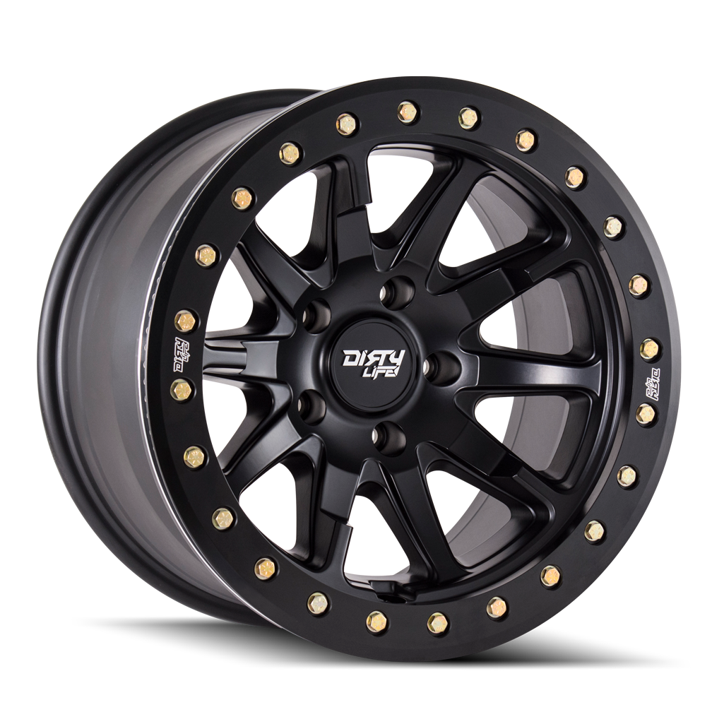 Dirty Life DT-2 Dual-Tek Wheel - Matte Black with Beadlock Ring - Off-Road Use Only