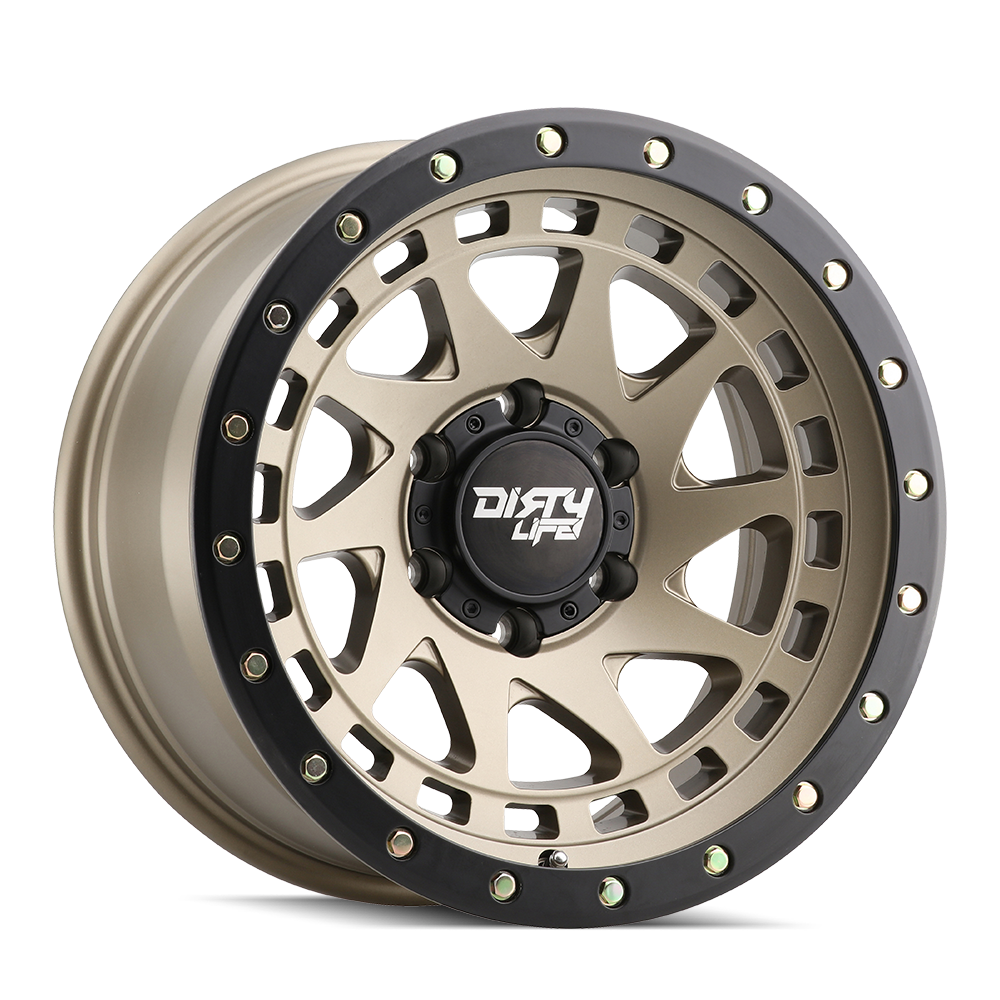 Dirty Life Enigma Pro Wheel - Satin Gold with Black Lip