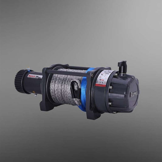 Runva Winch 20,000lb 24V with Synthetic Rope Wired & Wireless Remote