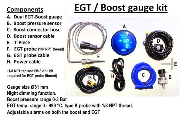 Digital EGT / Boost Gauge Kit