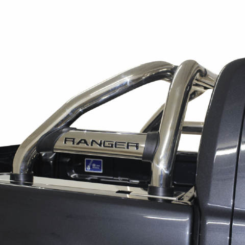 Ford Ranger T6 Facelift Sports Bar Stainless (Black Base Plates) R 750,00