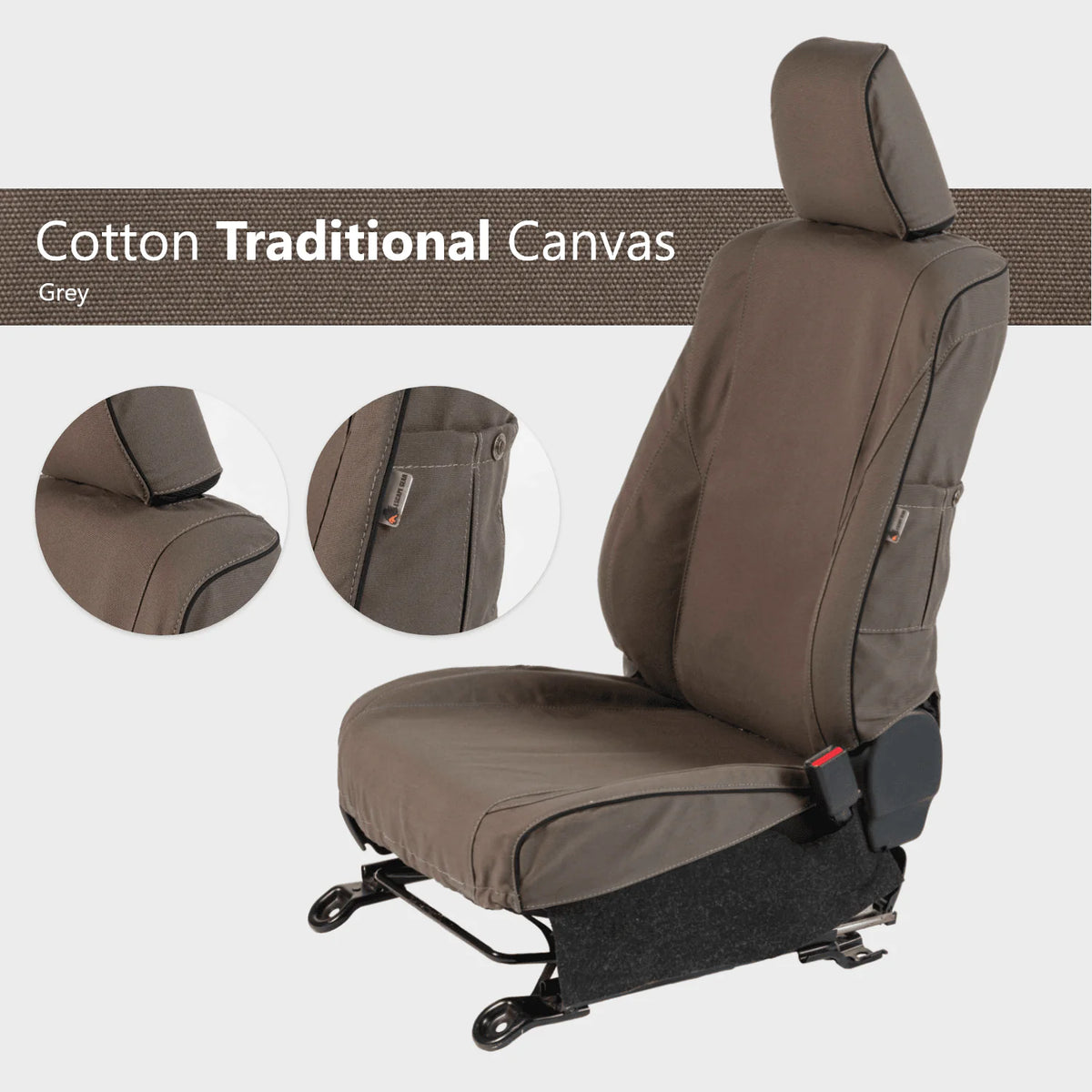Isuzu NPR300 Seat Covers - Traditional 100% Cotton Canvas - Grey Seat Cover