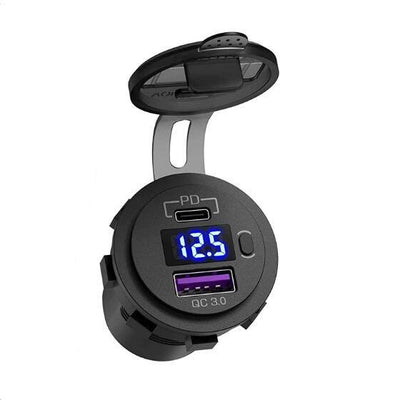 Dual 3.1A USB (1A Top & 2.1A Bttom) Socket Charger - Blue LED