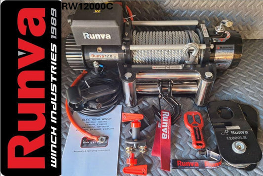 Runva Winch 12,000lb 12V with Steel Cable