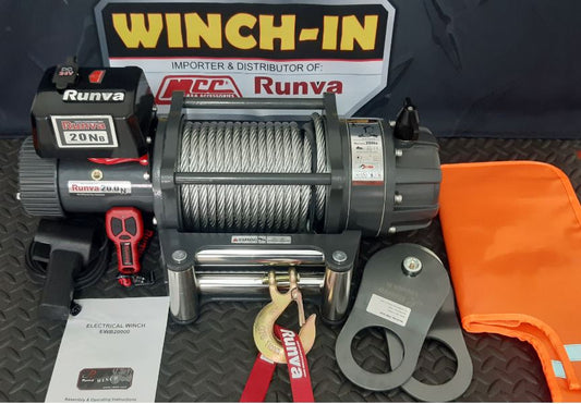 Runva Winch 20,000lb with Steel Cable Heavy Duty Recovery Winch