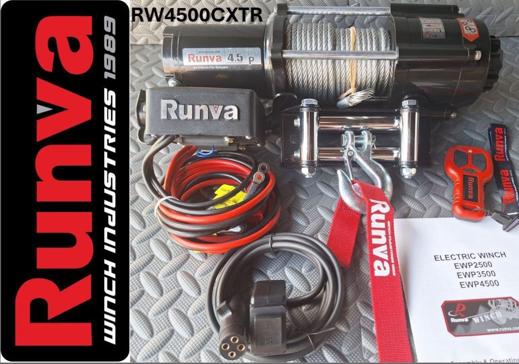 Runva Winch 4,500lb 12V with Steel Cable Wired & Wireless Remote