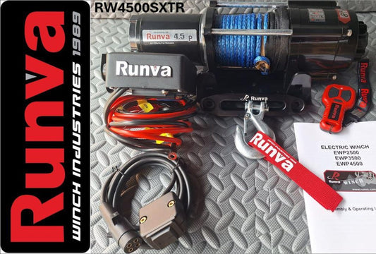 Runva Winch 4,500lb 12V with Synthetic Rope Wired & Wireless Remote
