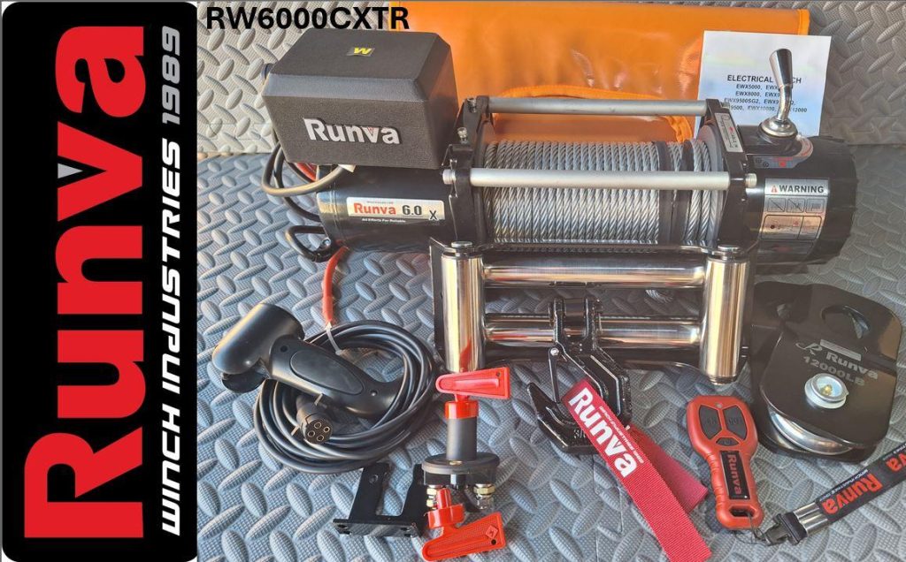 Runva Winch 6,000lb 12V with Steel Cable
