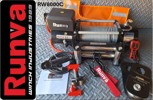 Runva Winch 8,000lb 12V with Steel Cable Off-Road Recovery Winch