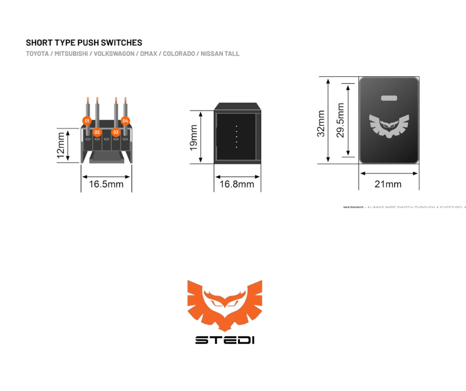 STEDI Short Type Push Switch — Toyota — view 3