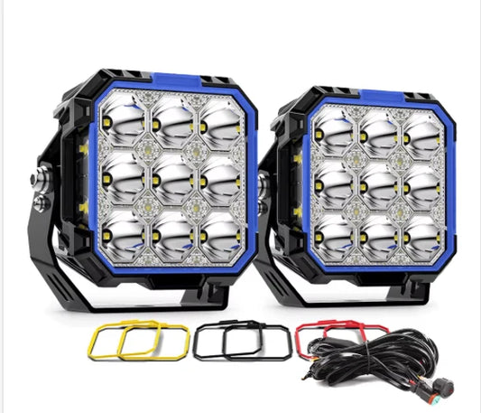 5 Inch 260W Side-Shooter LED Pod Lights with White & Amber DRL