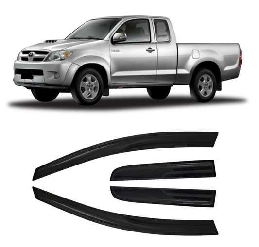HILUX 2005-2015 EXTRA CAB INJECTION BLACK WINDSHIELDS 4PC
