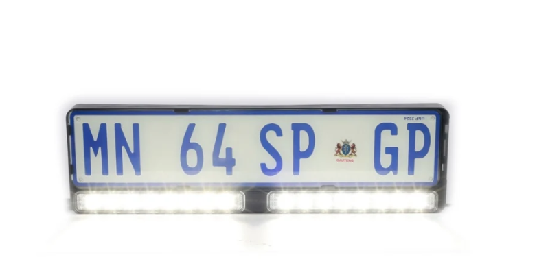 Number Plate Bracket with Integrated LED Light Bar