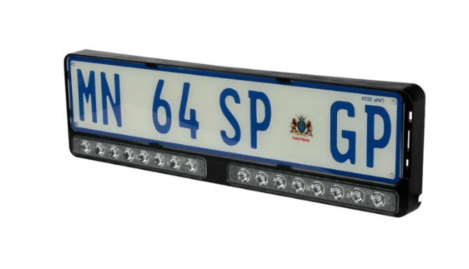 Number Plate Bracket with Integrated LED Light Bar