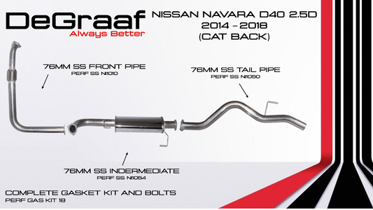 Nissan Navara D40 2.5 Diesel - 2014-2018 (CAT Back)