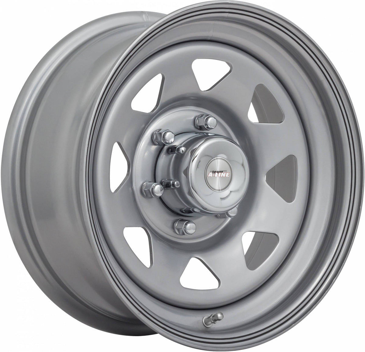 Grey Spoke Dual Black Pinstripe Steel Wheel