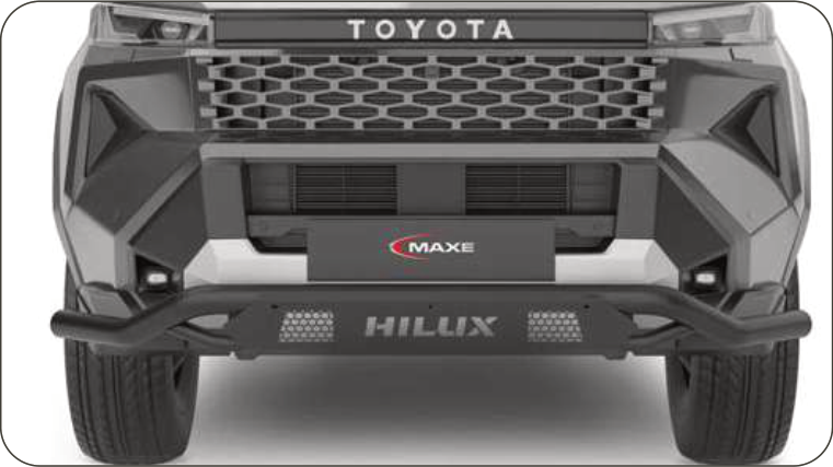 Toyota Hilux 2026 Black Stainless Steel Parking Sensor Compatible Front Styling Bar