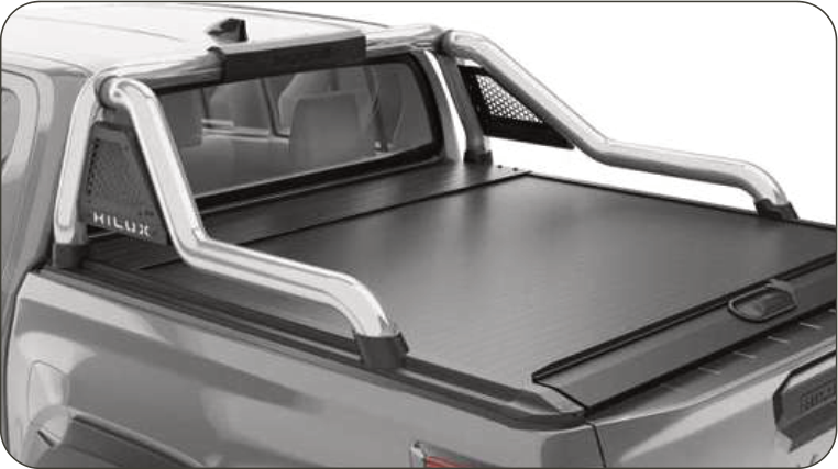 Toyota Hilux 2026 Polished Stainless Steel Long Leg RollaTop Compatible Sports Bar