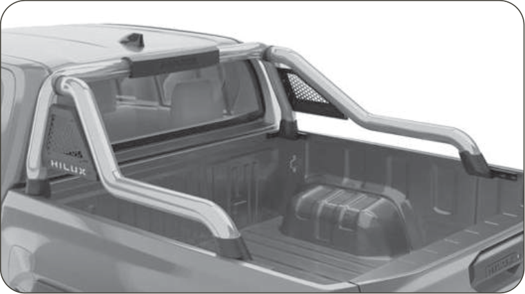 Toyota Hilux 2026 Polished Stainless Steel Long Leg Sill Mount Sports Bar