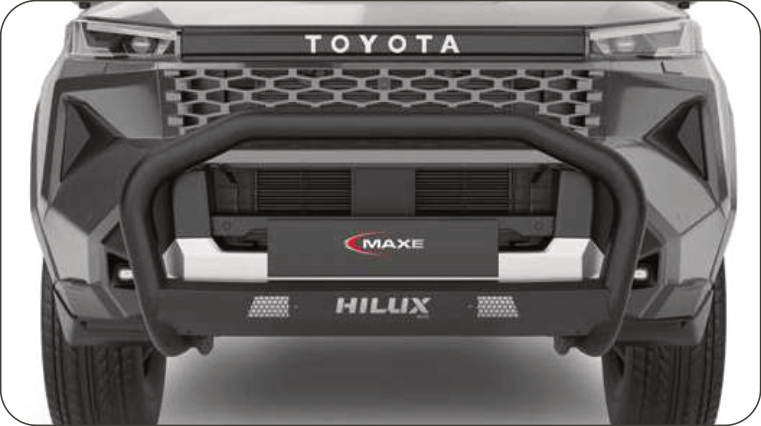 Toyota Hilux 2026 Black Stainless Steel Parking Sensor Compatible Nudge Bar