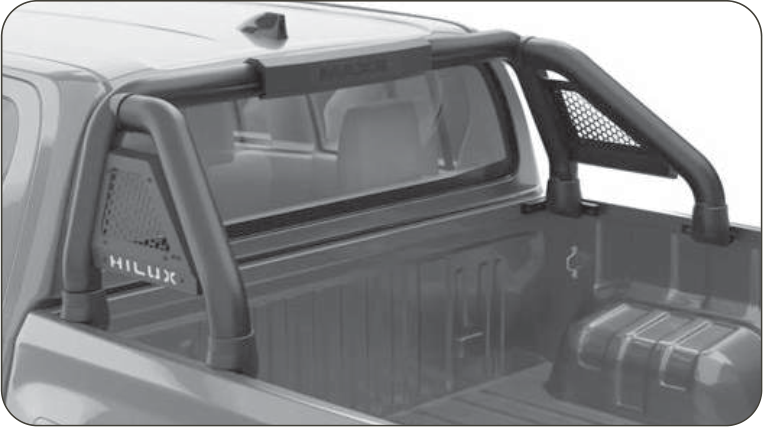 Toyota Hilux 2026 Black Stainless Steel Short Leg Sill Mount Sports Bar